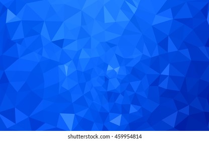 Blue polygonal illustration, which consist of triangles. Geometric background in Origami style with gradient. Triangular design for your business.
