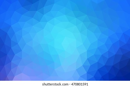 Blue polygonal illustration, which consist of triangles. Geometric background in Origami style with gradient. Triangular design for your business.