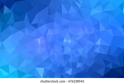 Blue polygonal illustration, which consist of triangles. Geometric background in Origami style with gradient. Triangular design for your business.