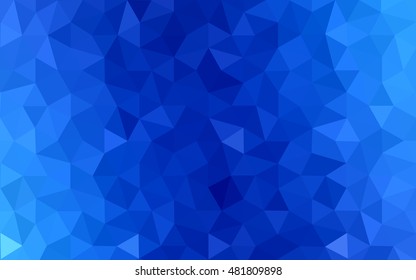 Blue polygonal illustration, which consist of triangles. Geometric background in Origami style with gradient. Triangular design for your business.