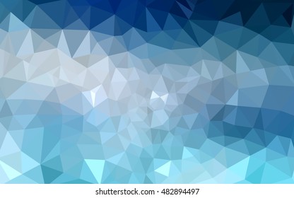 Blue polygonal illustration, which consist of triangles. Geometric background in Origami style with gradient. Triangular design for your business.
