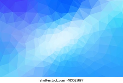Blue polygonal illustration, which consist of triangles. Geometric background in Origami style with gradient. Triangular design for your business.
