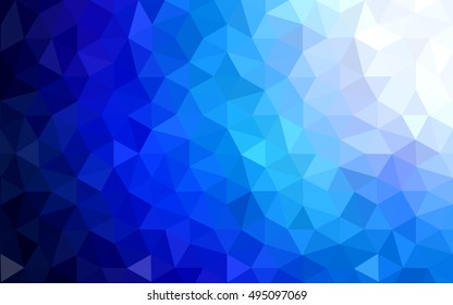 Blue polygonal illustration, which consist of triangles. Geometric background in Origami style with gradient. Triangular design for your business.