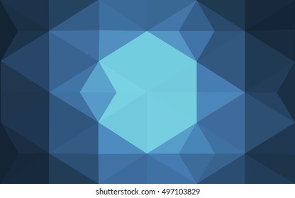 Blue polygonal illustration, which consist of triangles. Geometric background in Origami style with gradient. Triangular design for your business.