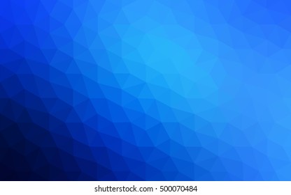 Blue polygonal illustration, which consist of triangles. Geometric background in Origami style with gradient. Triangular design for your business.