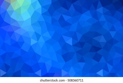 Blue polygonal illustration, which consist of triangles. Geometric background in Origami style with gradient. Triangular design for your business.