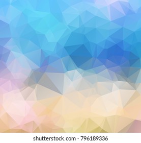Blue polygonal illustration, which consist of triangles. Geometric background in Origami style with gradient. Triangular design for your business.