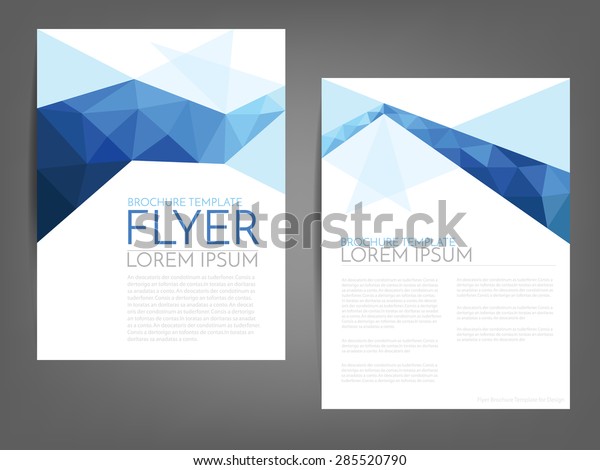 Blue Polygonal Line Brochure Template Flyer Stock Vector Royalty Free
