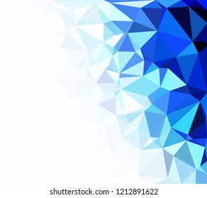 Blue Polygonal Mosaic Background, Creative Design Templates