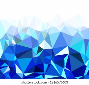 Blue Polygonal Mosaic Background, Creative Design Templates