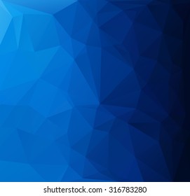 Blue Polygonal Mosaic Background, Creative Design Templates