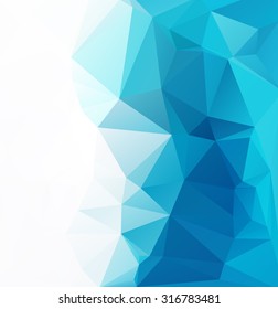 Blue Polygonal Mosaic Background, Creative Design Templates