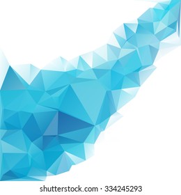 Blue Polygonal Mosaic Background, Creative Design Templates