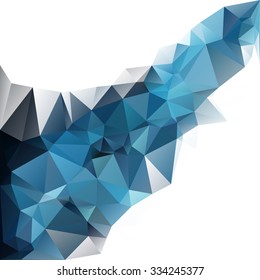 Blue Polygonal Mosaic Background, Creative Design Templates