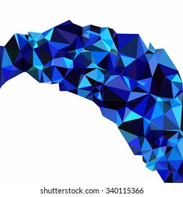 Blue Polygonal Mosaic Background, Creative Design Templates