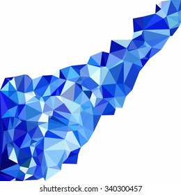 Blue Polygonal Mosaic Background, Creative Design Templates