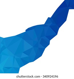 Blue Polygonal Mosaic Background, Creative Design Templates