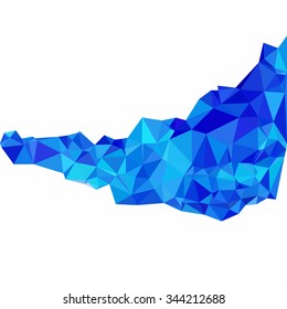 Blue Polygonal Mosaic Background, Creative Design Templates