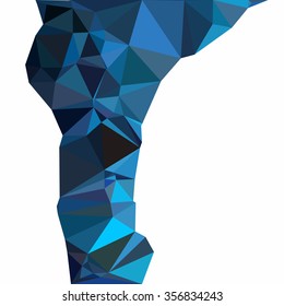 Blue Polygonal Mosaic Background, Creative Design Templates