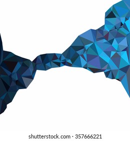 Blue Polygonal Mosaic Background, Creative Design Templates
