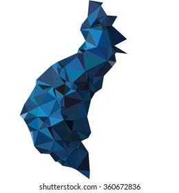 Blue Polygonal Mosaic Background, Creative Design Templates