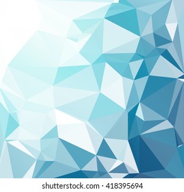 Blue Polygonal Mosaic Background, Creative Design Templates