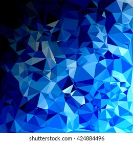 Blue Polygonal Mosaic Background, Creative Design Templates