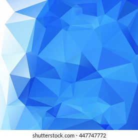 Blue Polygonal Mosaic Background, Creative Design Templates