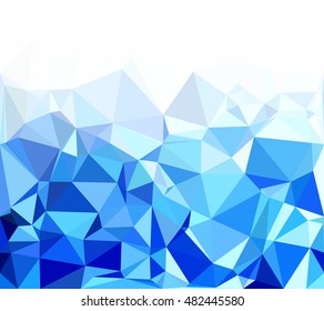 Blue Polygonal Mosaic Background, Creative Design Templates