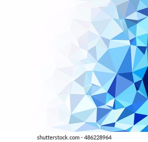 Blue Polygonal Mosaic Background, Creative Design Templates