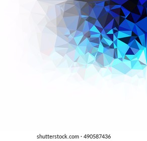 Blue Polygonal Mosaic Background, Creative Design Templates