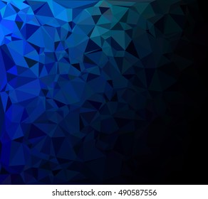 Blue Polygonal Mosaic Background, Creative Design Templates