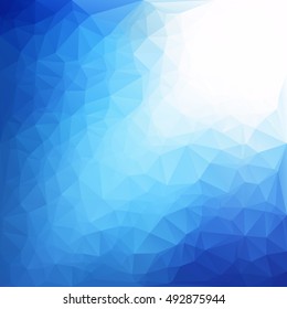 Blue Polygonal Mosaic Background, Creative Design Templates