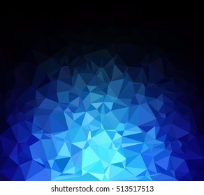 Blue Polygonal Mosaic Background, Creative Design Templates