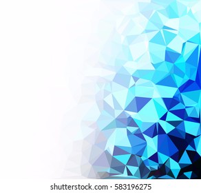 Blue Polygonal Mosaic Background, Creative Design Templates