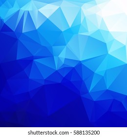 Blue Polygonal Mosaic Background, Creative Design Templates
