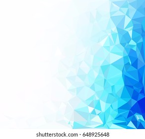 Blue Polygonal Mosaic Background, Creative Design Templates