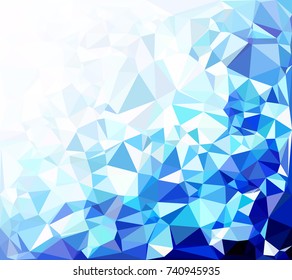 Blue Polygonal Mosaic Background, Creative Design Templates