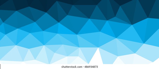 Blue polygonal mosaic background with gradient. Vector illustration
