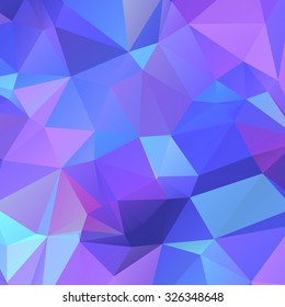 Blue polygonal mosaic background. Low poly style vector illustration