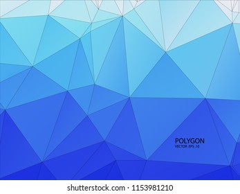 Blue Polygonal Mosaic Background,gradient From dark to light colors.