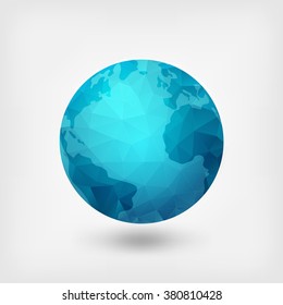 blue polygonal planet - vector illustration. eps 10
