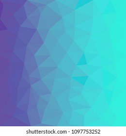 Blue Polygonal space for your design. Space for headline or product. Low Poly. Mesh of triangles. Green texture.
