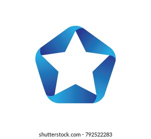 blue polygonal star vector logo