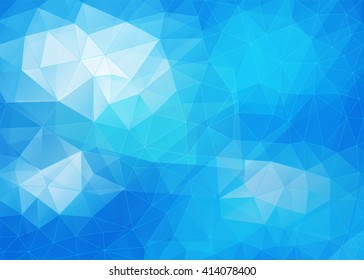 Blue Polygonal, Triangular Low Poly on Blue Abstract Background, Vector Illustration