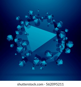 blue polyhedrons background