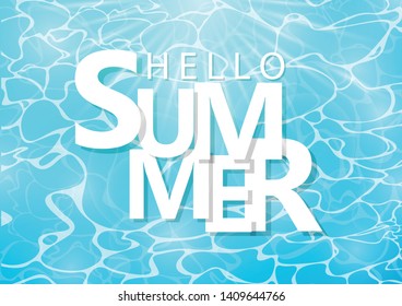 Blue pool background Illustration summer text for your holiday
