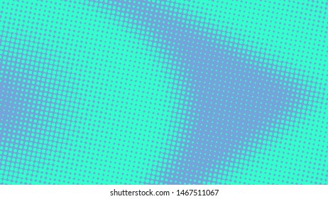 Blue pop art background with dots design, abstract vector illustration in retro comics style