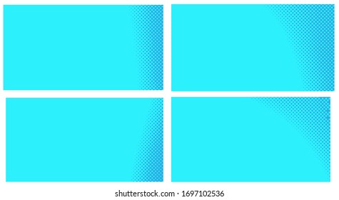 Blue pop art background. Set  Abstract creative vector.
