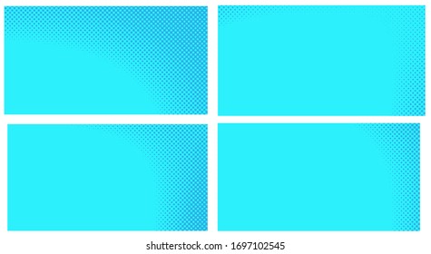 Blue pop art background. Set  Abstract creative vector.